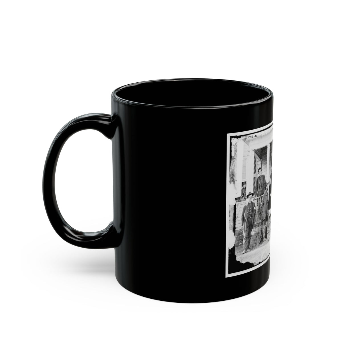 Stevensburg, Va.  Gen. Judson Kilpatrick, 3d Division, Cavalry Corps, With Ladies And Staff Members On The Porch Of Headquarters (U.S. Civil War) Black Coffee Mug