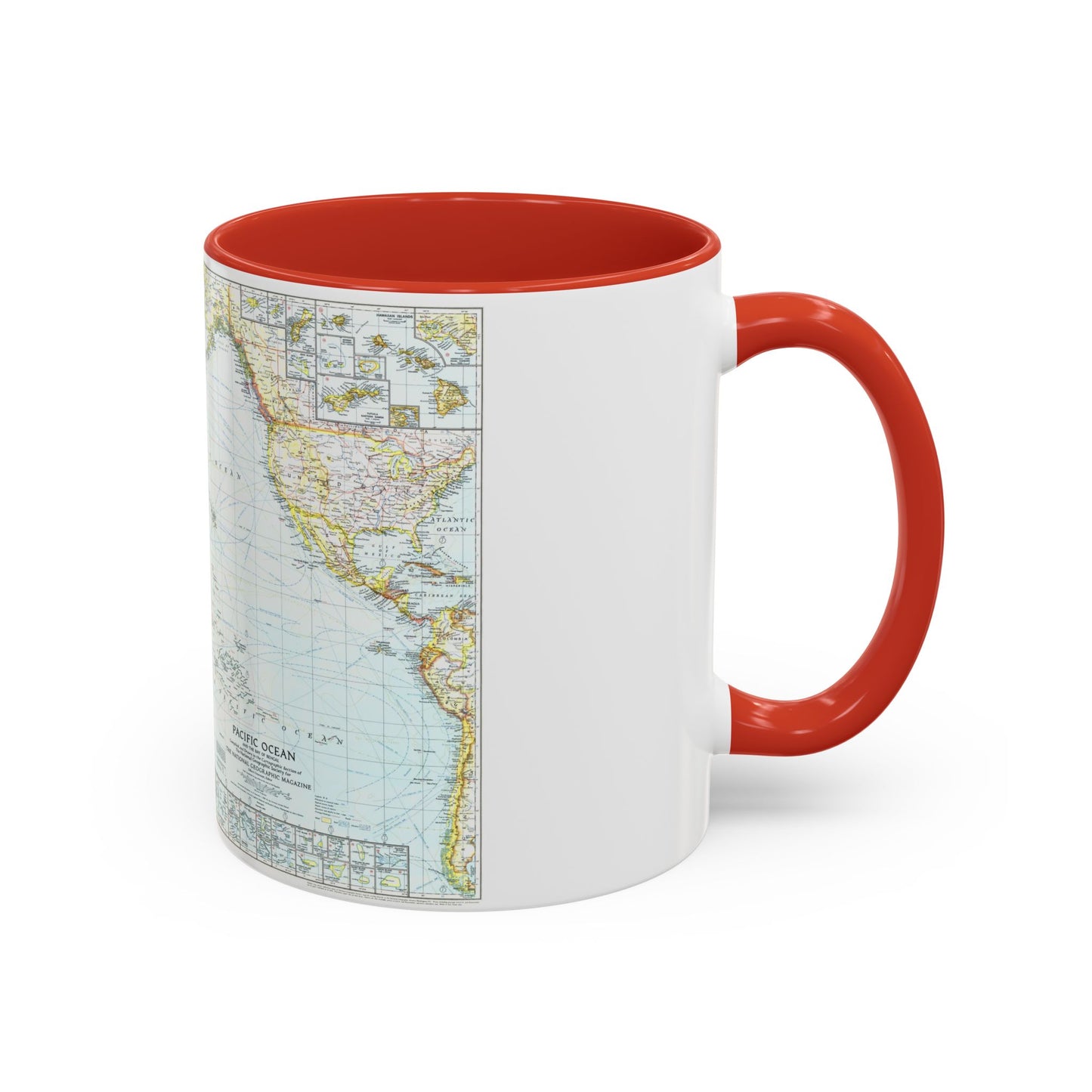 Pacific Ocean and the Bay of Bengal (1943) (Map) Accent Coffee Mug