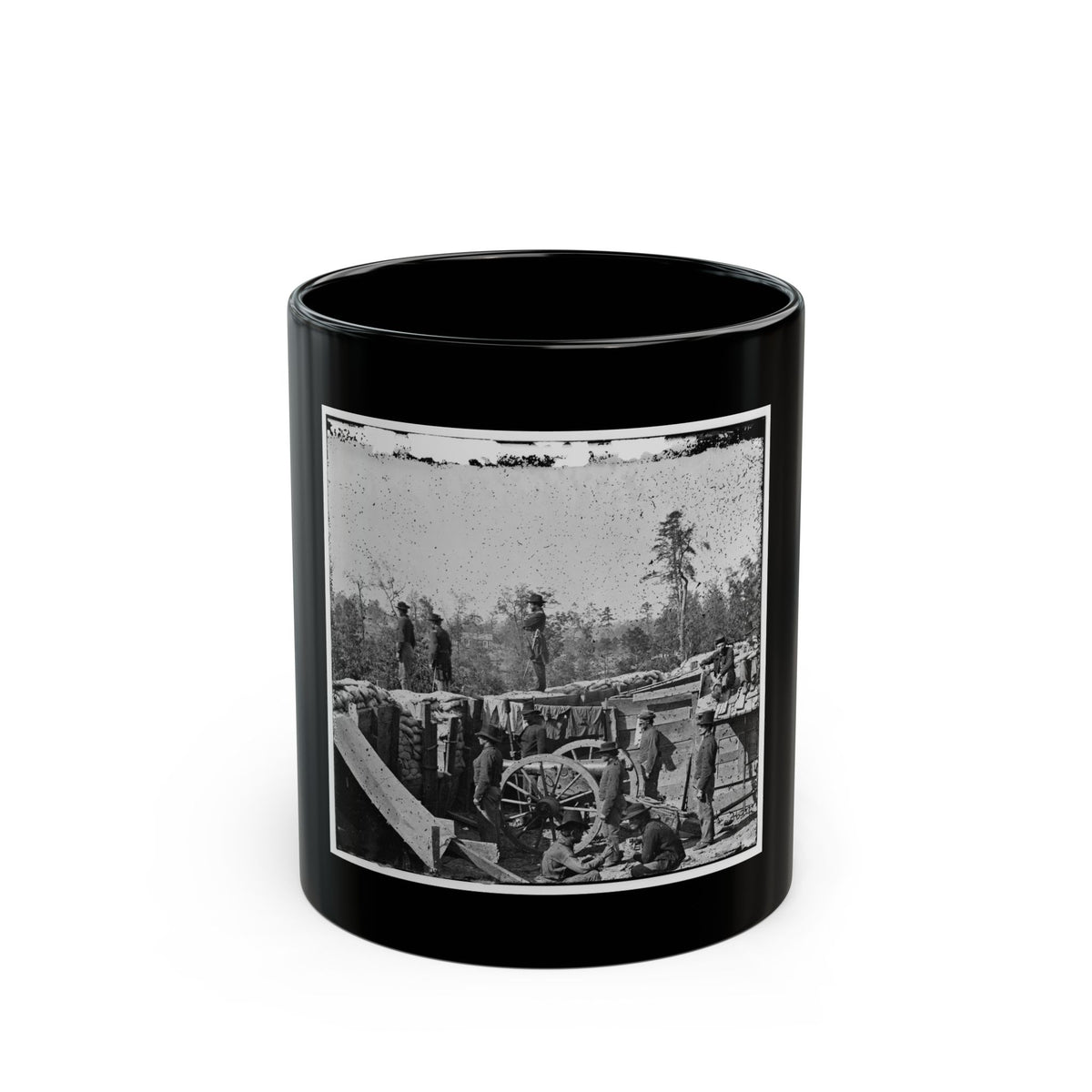 Atlanta, Georgia. Sherman's Men In Confederate Fort East Of Atlanta (U.S. Civil War) Black Coffee Mug