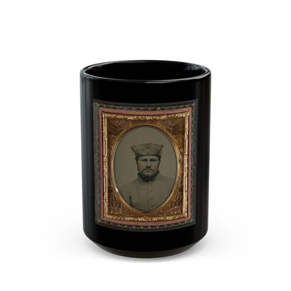 William W. Smith Of Company G And Company K, 4th Massachusetts Infantry Regiment In Uniform And Tricorn Hat (U.S. Civil War) Black Coffee Mug