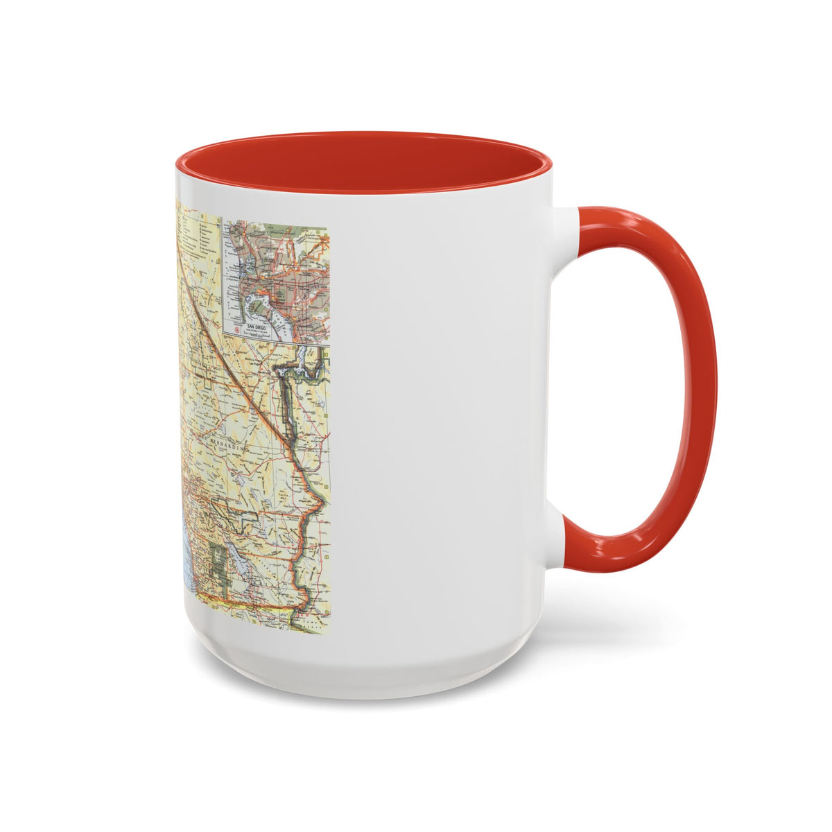 USA - California, Southern (1966) (Map) Accent Coffee Mug