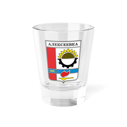 Coat of Arms of Alekseevka soviet color (Russia) (Coat of Arms) Shot Glass 1.5oz