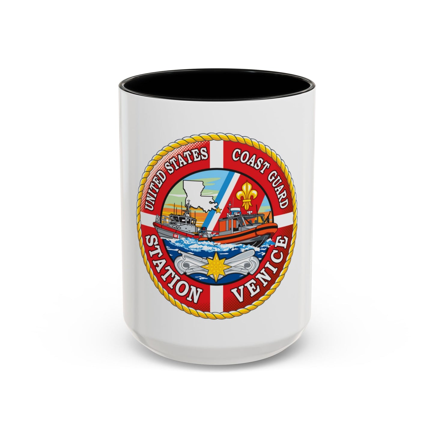 USCG Station Venice (U.S. Coast Guard) Accent Coffee Mug