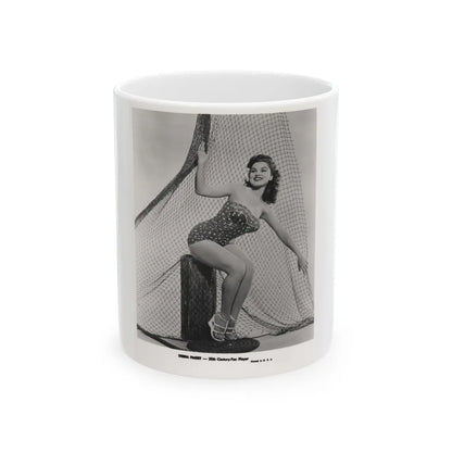 Debra Paget #612 - 8x10 B&W Full Body Pin-Up Promo Photo circa 50's (Vintage Female Icon) White Coffee Mug-11oz-Go Mug Yourself