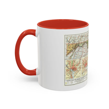 USA - Maryland, Delaware (1927) (Map) Accent Coffee Mug