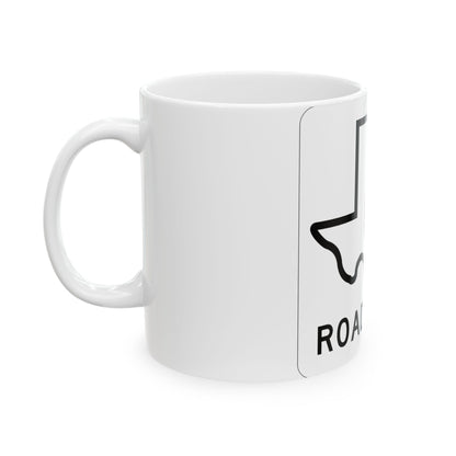 Texas RM 00 1956 template (Texas) (Road Sign) White Coffee Mug