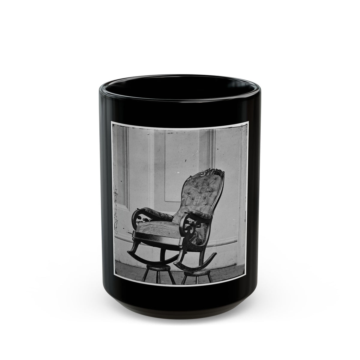 Washington, D.C. Rocking Chair Used By President Lincoln In Ford's Theater (U.S. Civil War) Black Coffee Mug