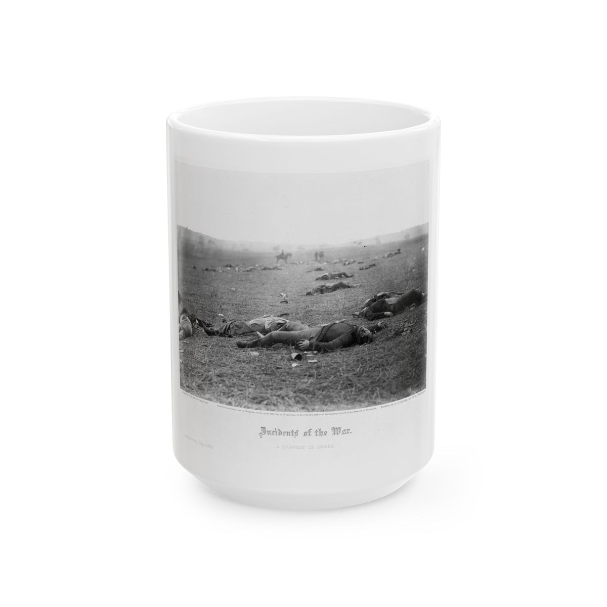 Incidents Of The War. A Harvest Of Death, Gettysburg, July, 1863 (U.S. Civil War) White Coffee Mug
