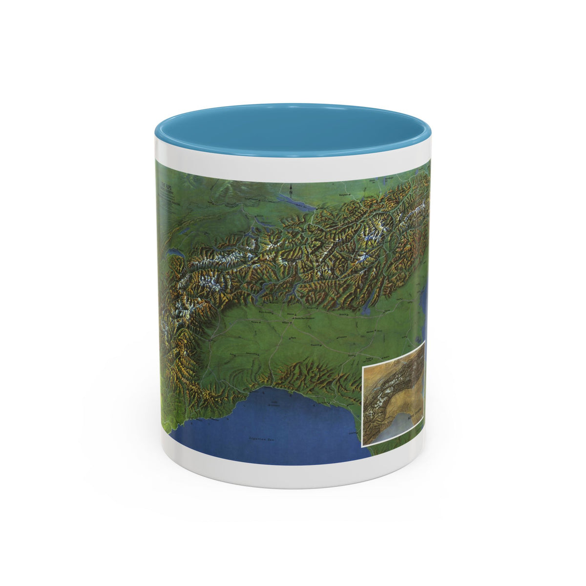 Alps, The - Europe's Backbone (1965) (Map) Accent Coffee Mug