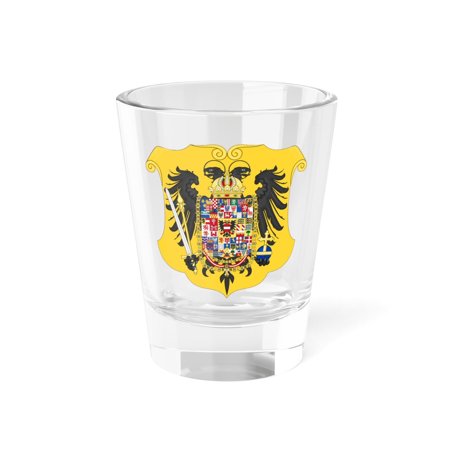 Grand Arms of Francis II Holy Roman Emperor 1804-1806 (Austria) (Coat of Arms) Shot Glass 1.5oz