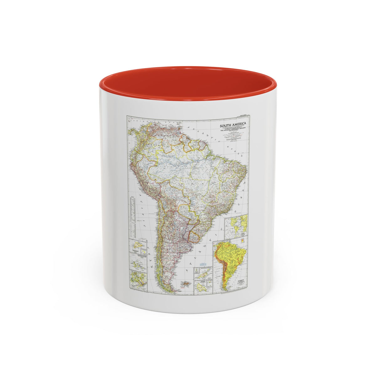 South America (1950) (Map) Accent Coffee Mug