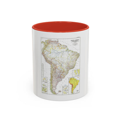 South America (1950) (Map) Accent Coffee Mug