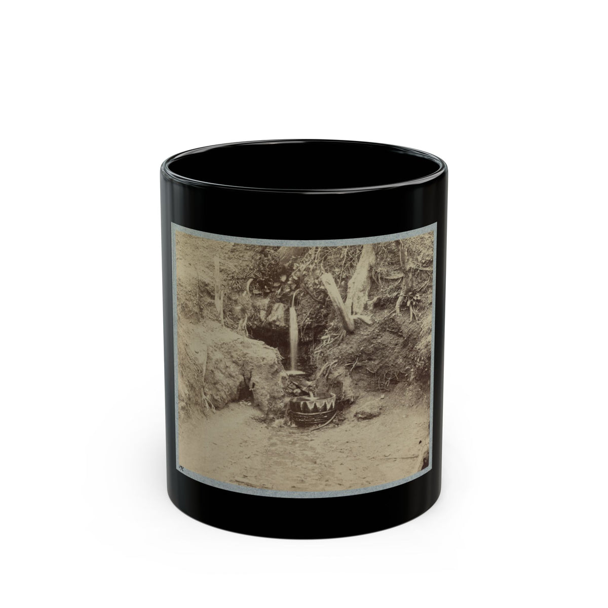 Battlefield Of Chickasaw Bayou, Miss. The Poison Spring, February, 1864 (U.S. Civil War) Black Coffee Mug