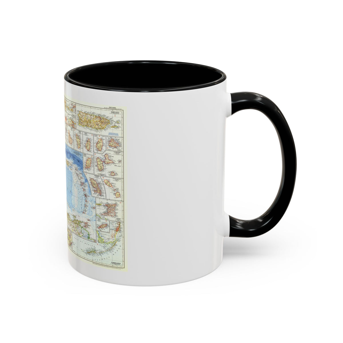 West Indies (1954) (Map) Accent Coffee Mug