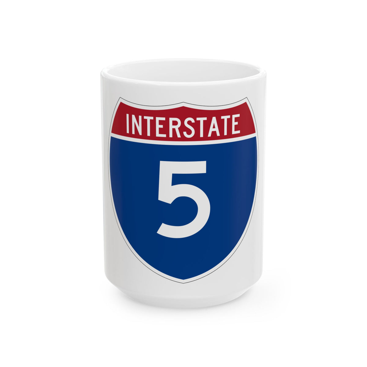 Interstate 5 (U.S. Highways) White Coffee Mug
