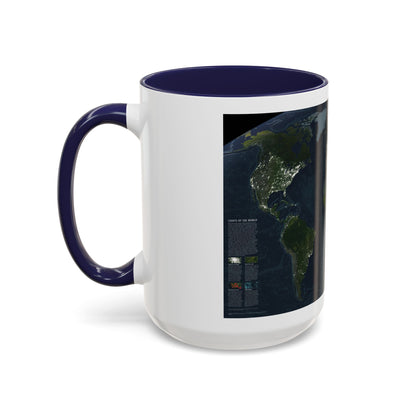 World Map - Earth at Night (2004) (Map) Accent Coffee Mug