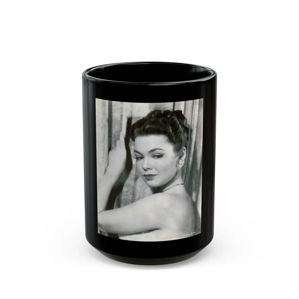 Barbara Rush #04 (Vintage Female Icon) Black Coffee Mug-15oz-Go Mug Yourself