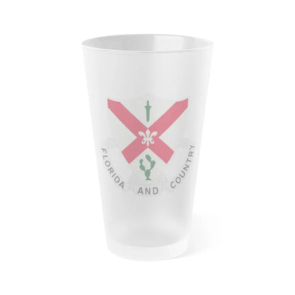 124th Infantry Regiment (U.S. Army) Frosted Pint Glass 16oz-Go Mug Yourself