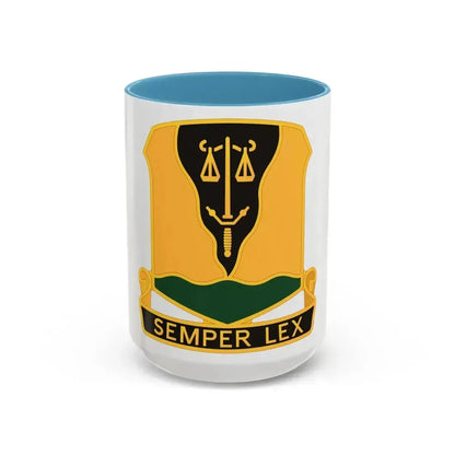 125 Military Police Battalion (U.S. Army) Accent Coffee Mug 15oz Light Blue - Go Mug Yourself
