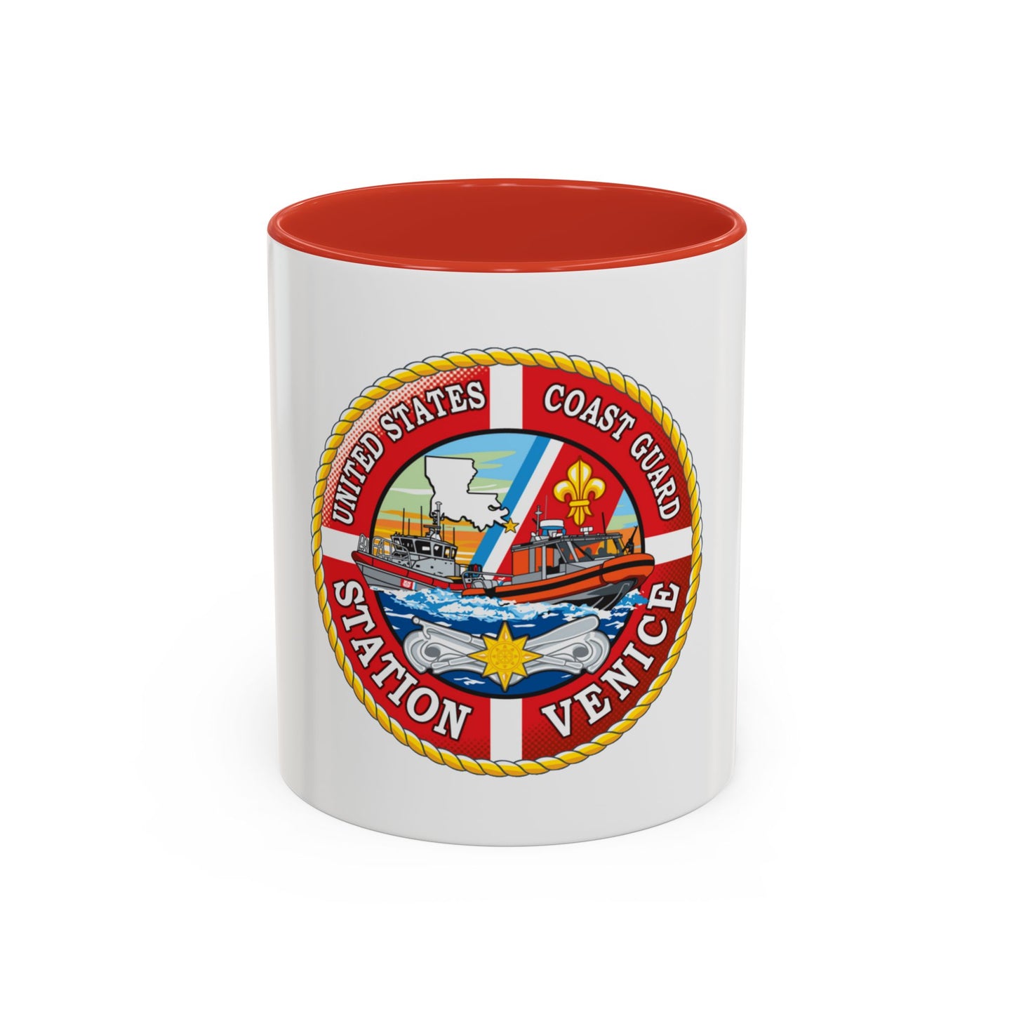USCG Station Venice (U.S. Coast Guard) Accent Coffee Mug