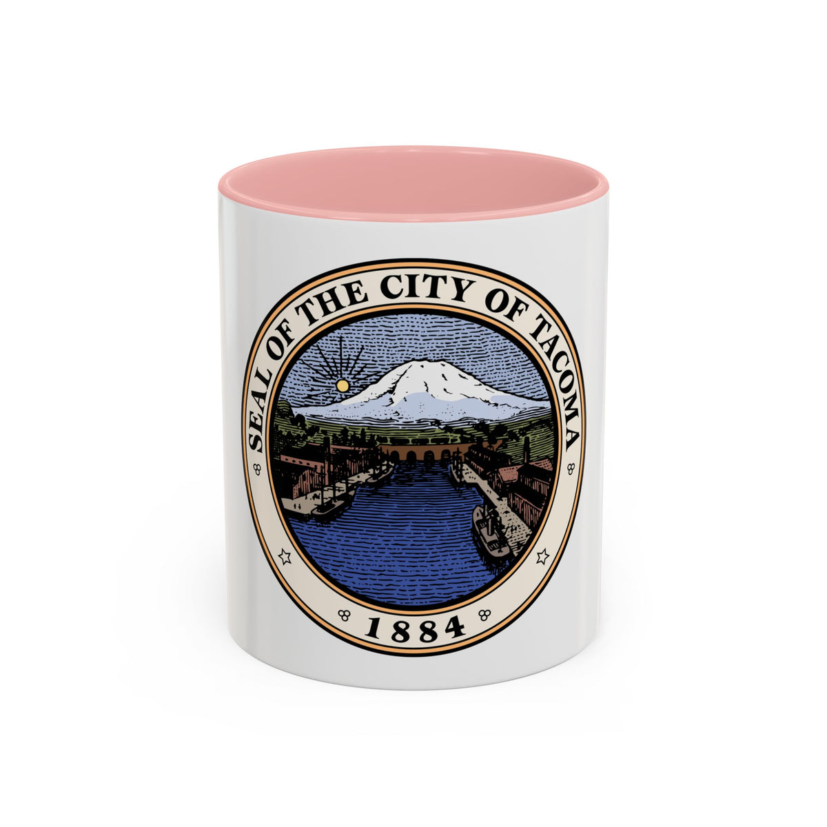 Seal of Tacoma WA - Accent Coffee Mug