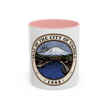 Seal of Tacoma WA - Accent Coffee Mug