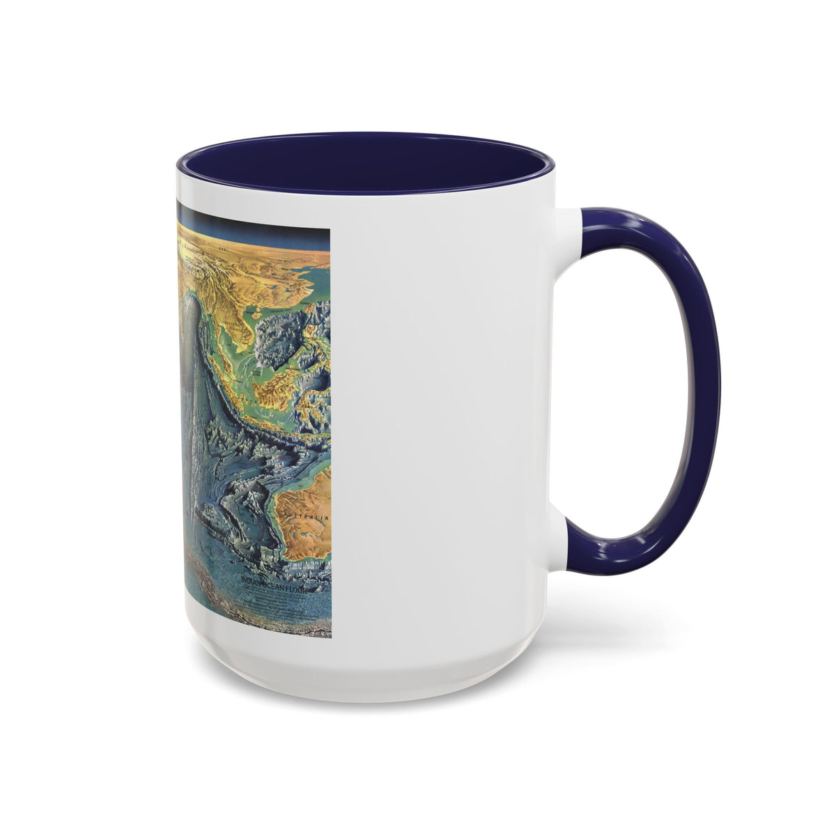 Indian Ocean Floor (1967) (Map) Accent Coffee Mug