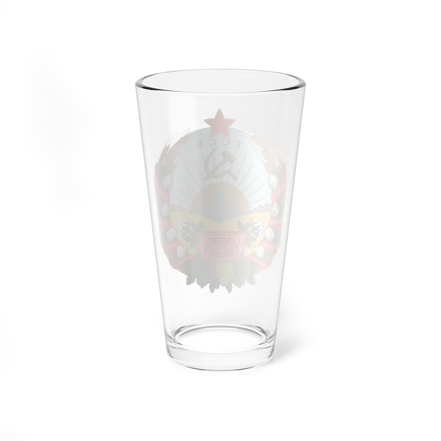 Emblem of the Turkmen SSR (Soviet Union) (Coat of Arms) Pint Glass 16oz