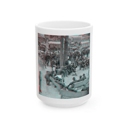Massaponax Church, Va.  Council Of War   Gen. Ulysses S. Grant Examining Map Held By Gen. George G. Meade During The Civil War (U.S. Civil War) White Coffee Mug