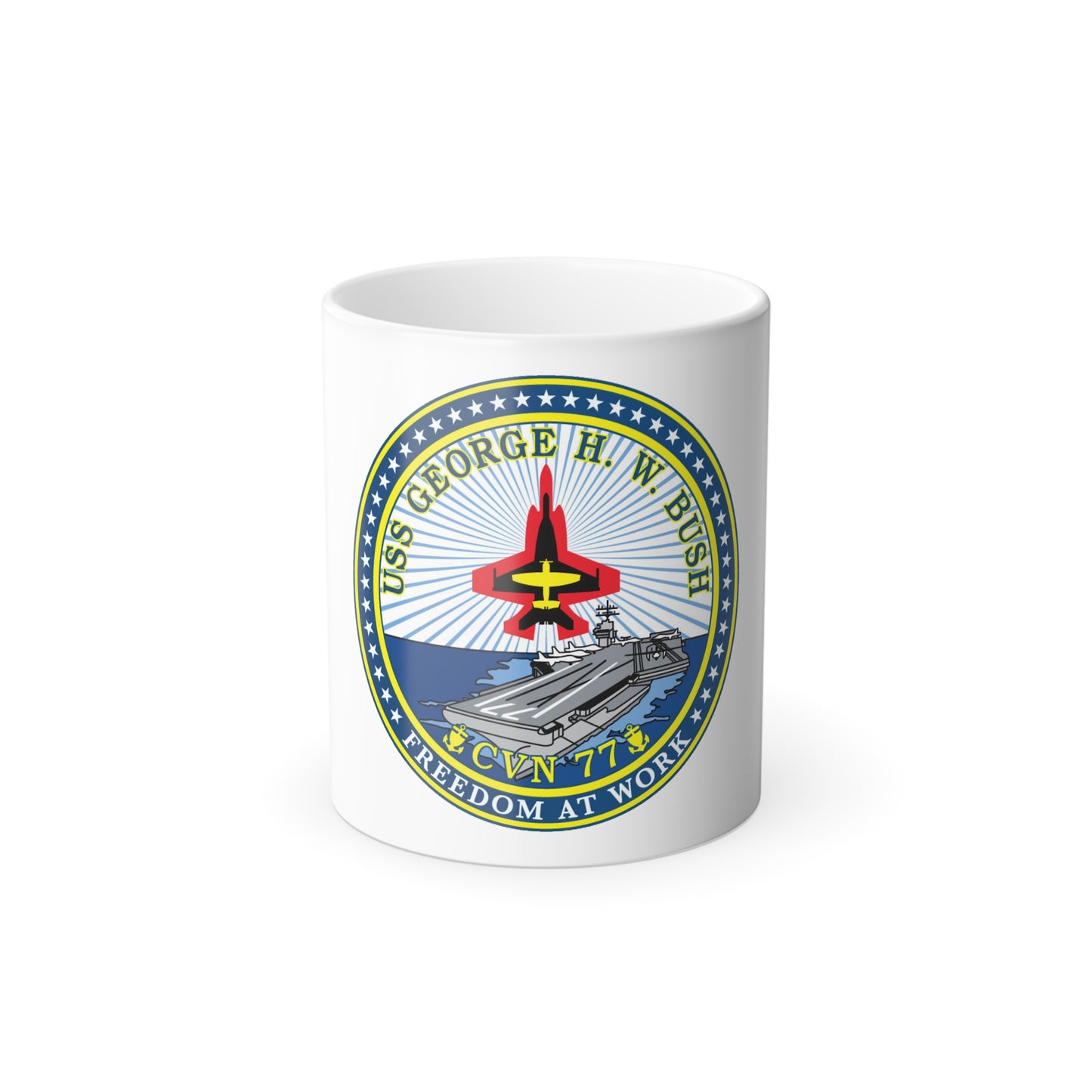 USS George HW Bush CVN 77 (U.S. Navy) Color Changing Mug 11oz