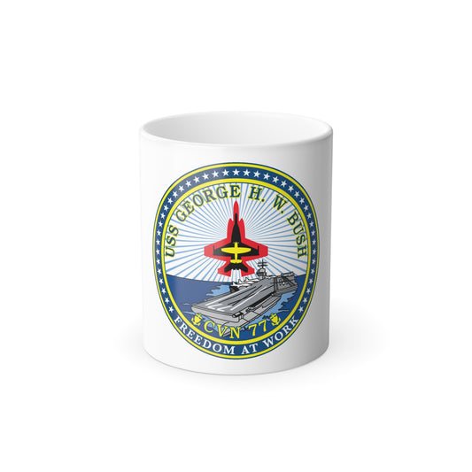 USS George HW Bush CVN 77 (U.S. Navy) Color Changing Mug 11oz