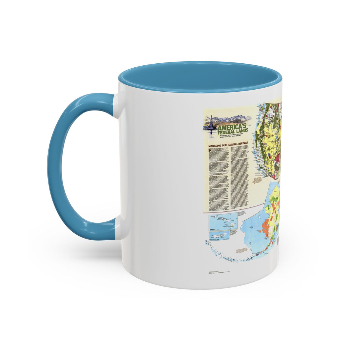 USA - America's Federal Lands (1982) (Map) Accent Coffee Mug