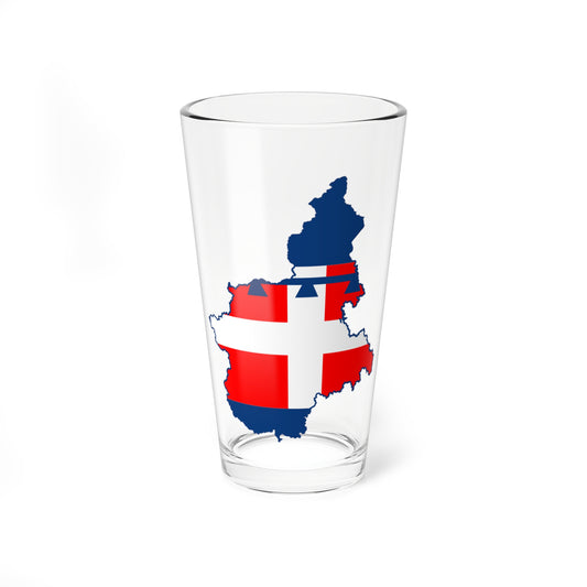 Flag map of Piedmont (Italy) Pint Glass 16oz