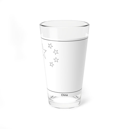 Flag of China colouring page (China) Pint Glass 16oz