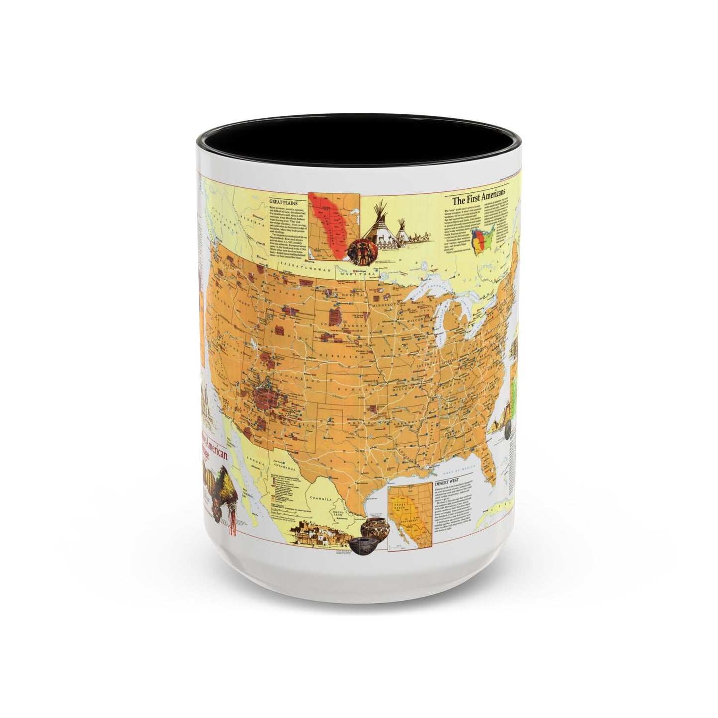 North America - Native American Heritage (1991) (Map) Accent Coffee Mug