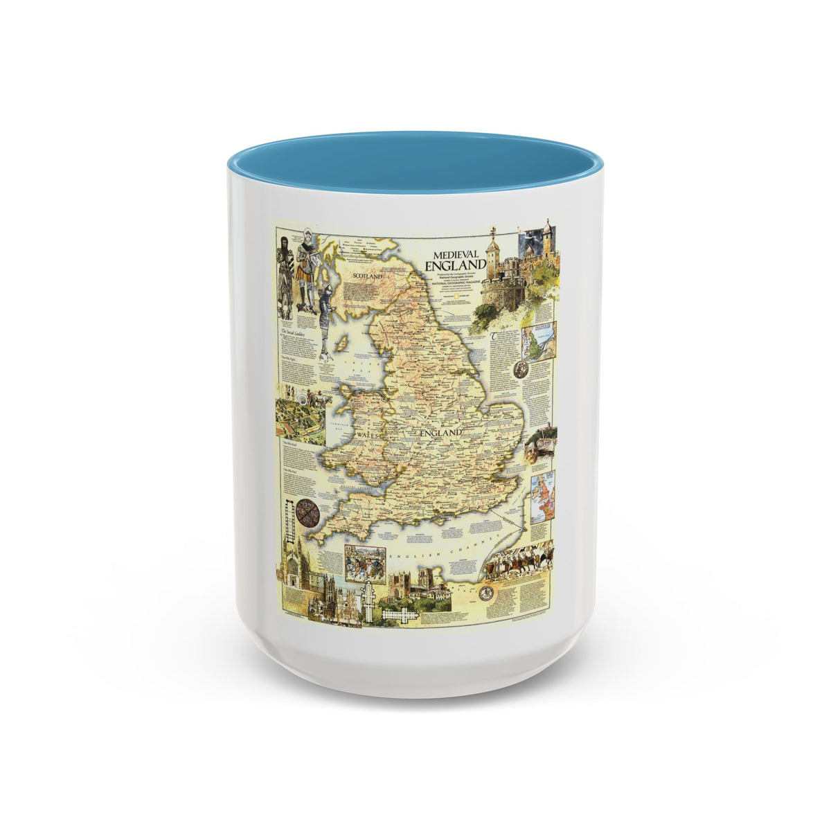 England - Medieval (1979) (Map) Accent Coffee Mug