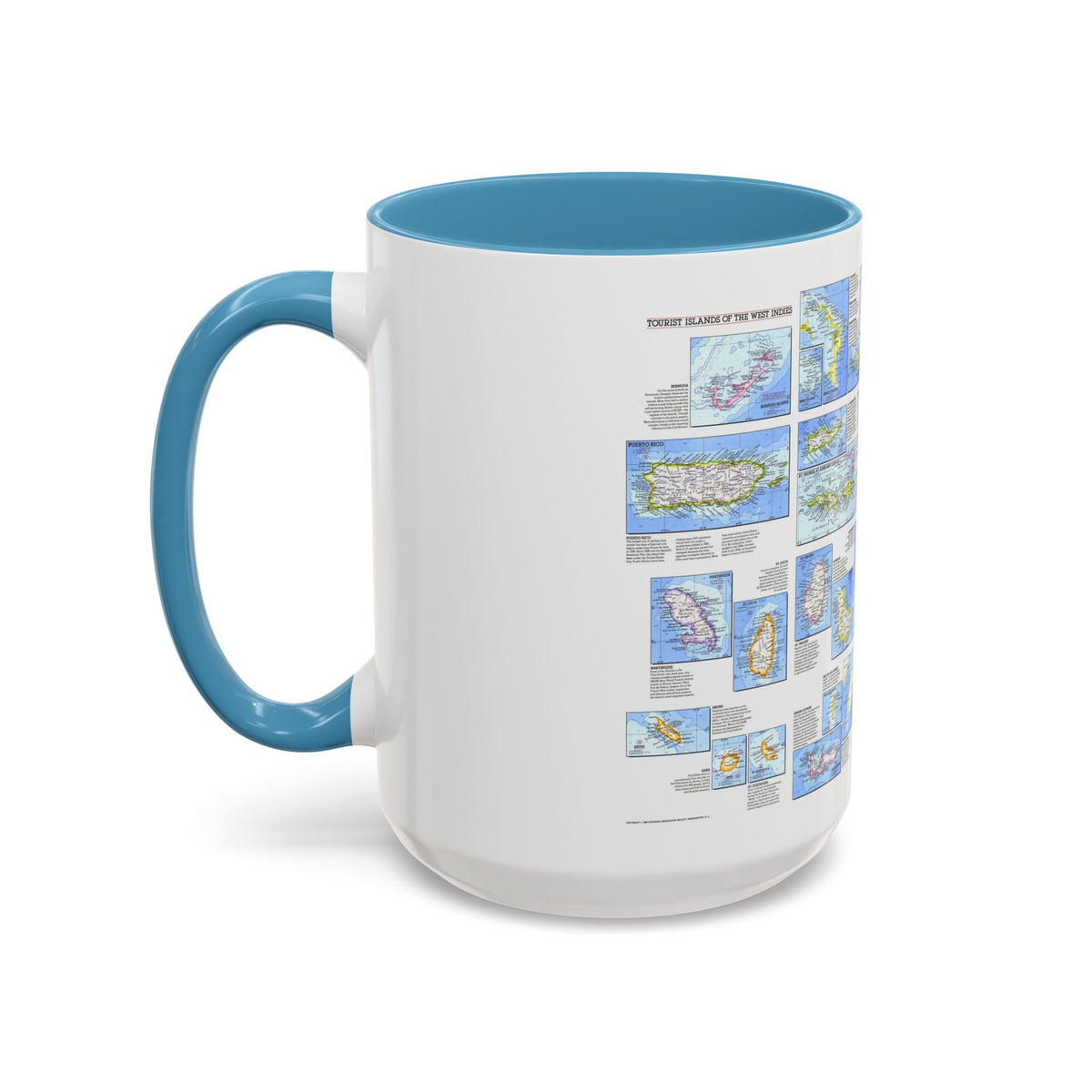 West Indies - Tourist Islands (1981) (Map) Accent Coffee Mug