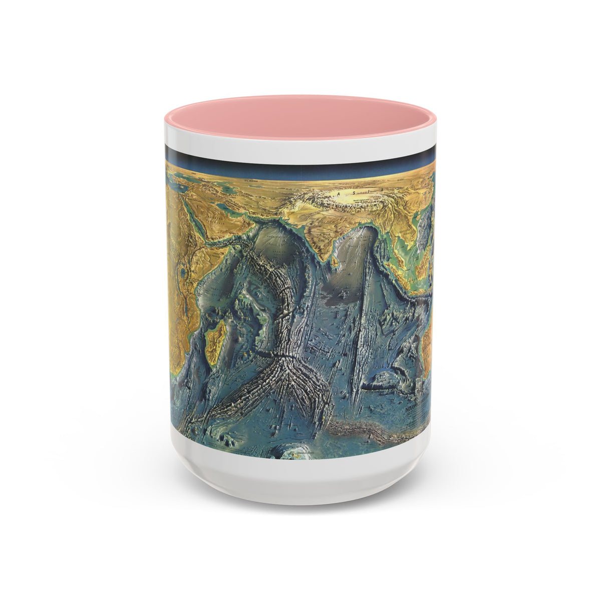 Indian Ocean Floor (1967) (Map) Accent Coffee Mug