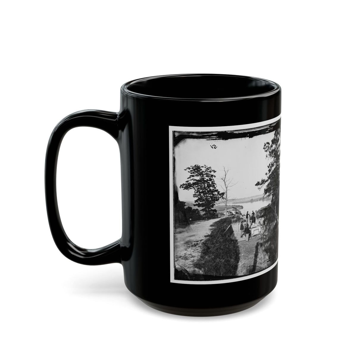 James River, Va. Confederate Gun In Battery Brooks (U.S. Civil War) Black Coffee Mug