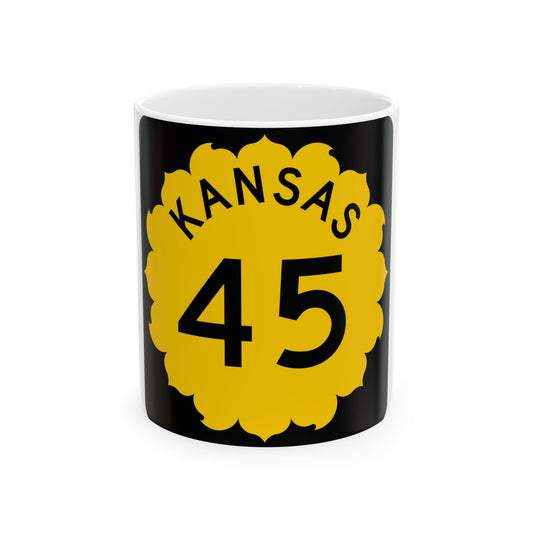 K-45 1962 (Kansas) (Road Sign) White Coffee Mug