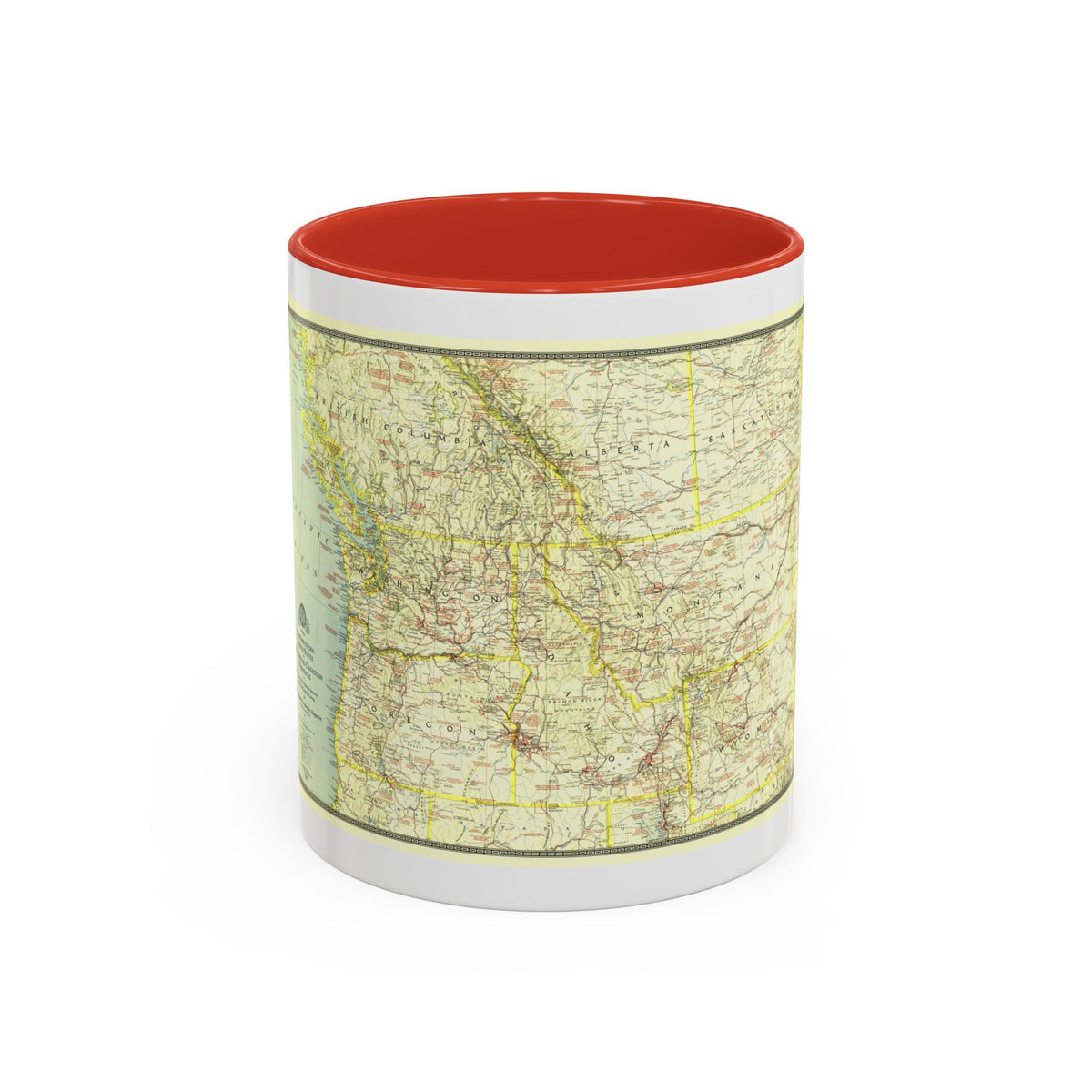 USA - Northwestern (1941) (Map) Accent Coffee Mug