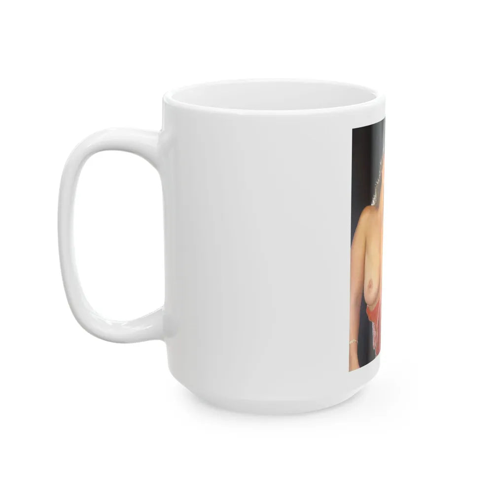 Linda Blair #264 - Partially Topless (Vintage Female Icon) White Coffee Mug-Go Mug Yourself