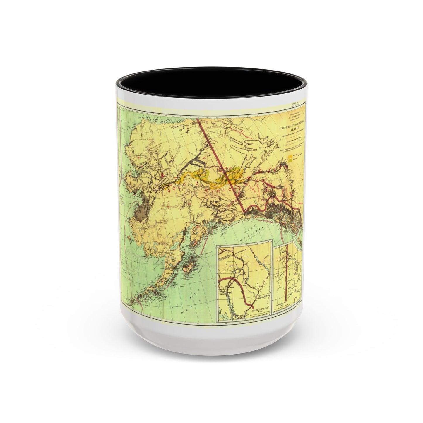 Alaska - The Gold & Coal Fields (1898) (Map) Accent Coffee Mug