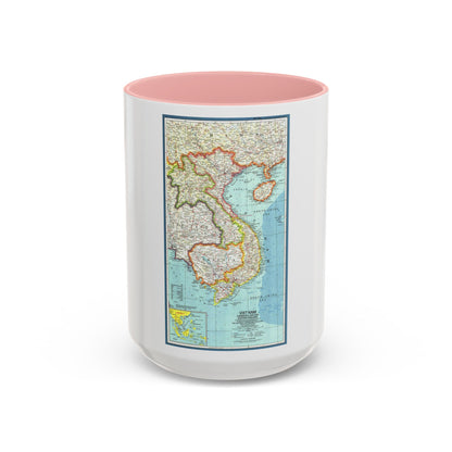 Asia - Viet Nam, Cambodia, Laos (1965) (Map) Accent Coffee Mug