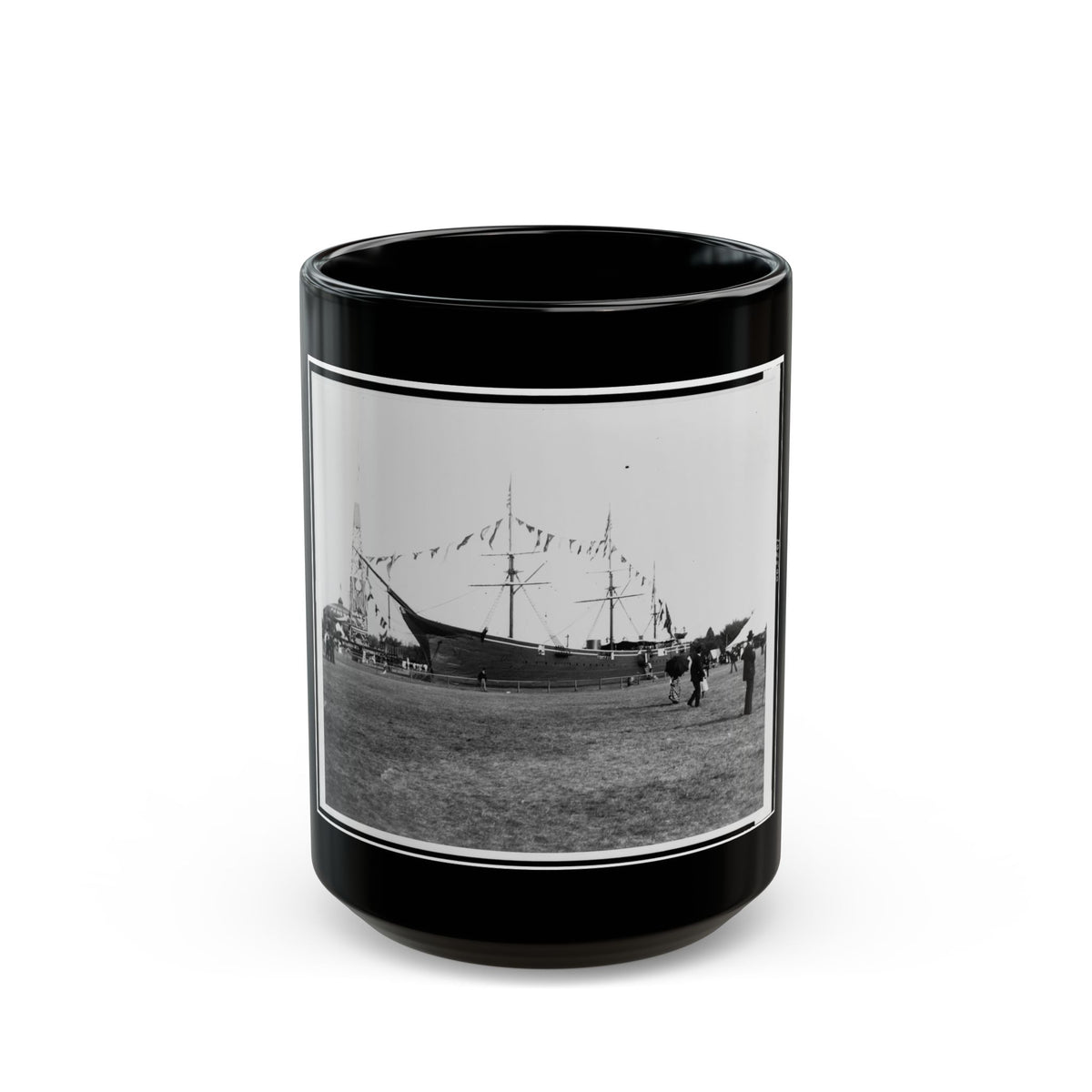 Encampment Of The G.A.R. In Washington, D.C., With Replica Of Ship (U.S. Civil War) Black Coffee Mug