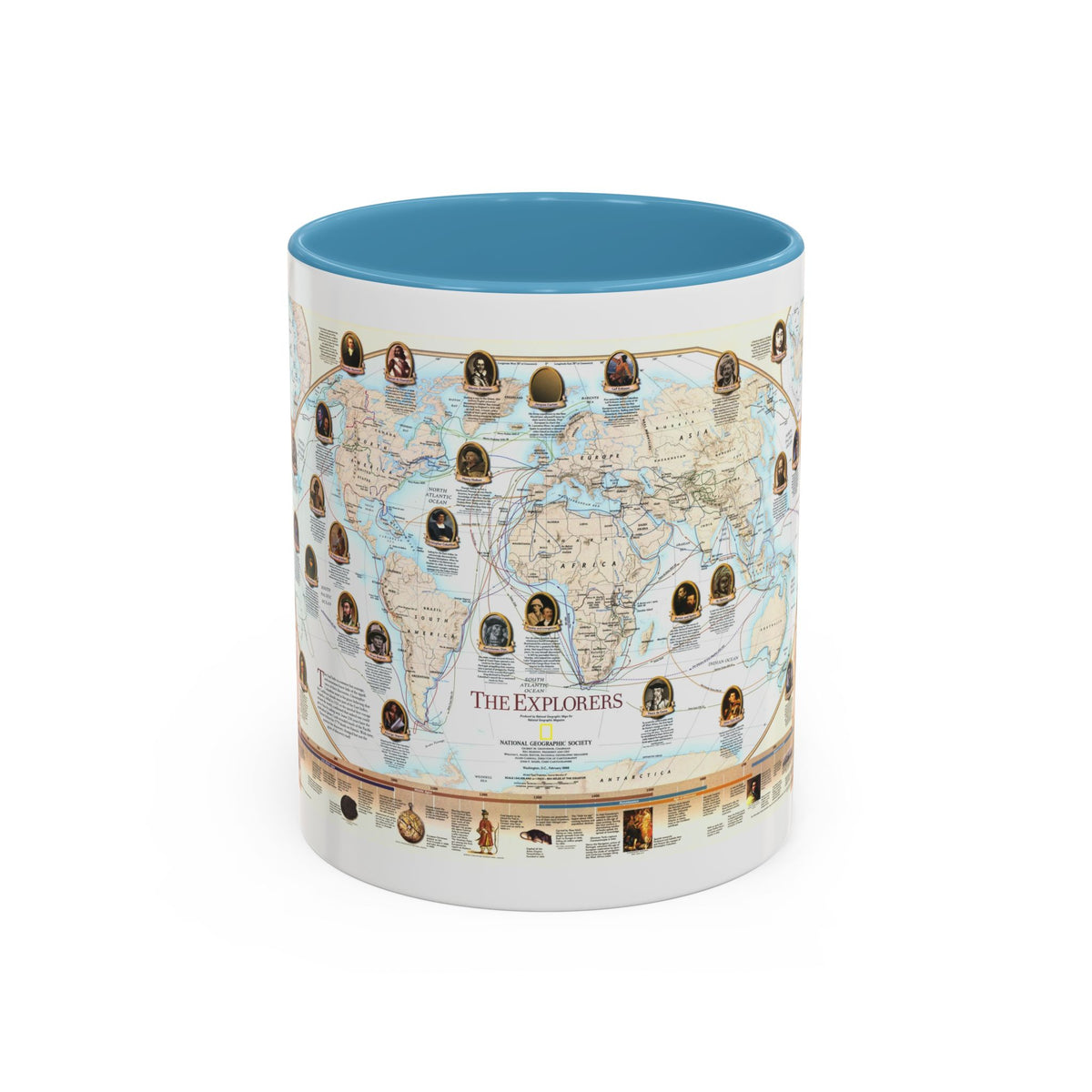 World Map - Explorers (1998) (Map) Accent Coffee Mug