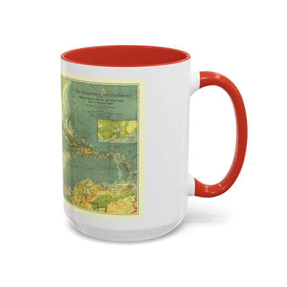 Central America and the West Indies (1922) (Map) Accent Coffee Mug