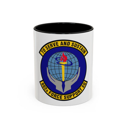 802d Force Support Squadron (U.S. Air Force) Accent Coffee Mug