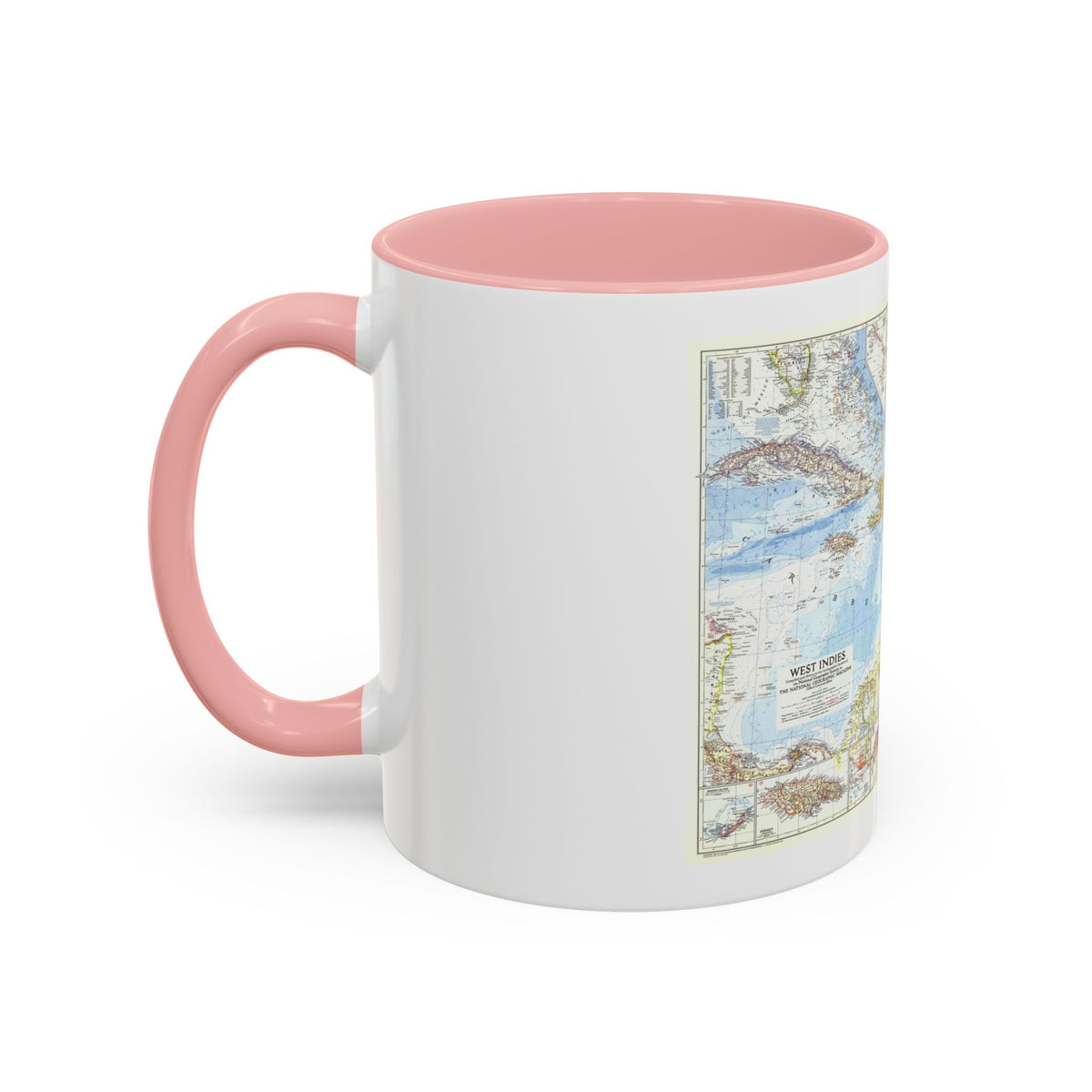 West Indies (1954) (Map) Accent Coffee Mug