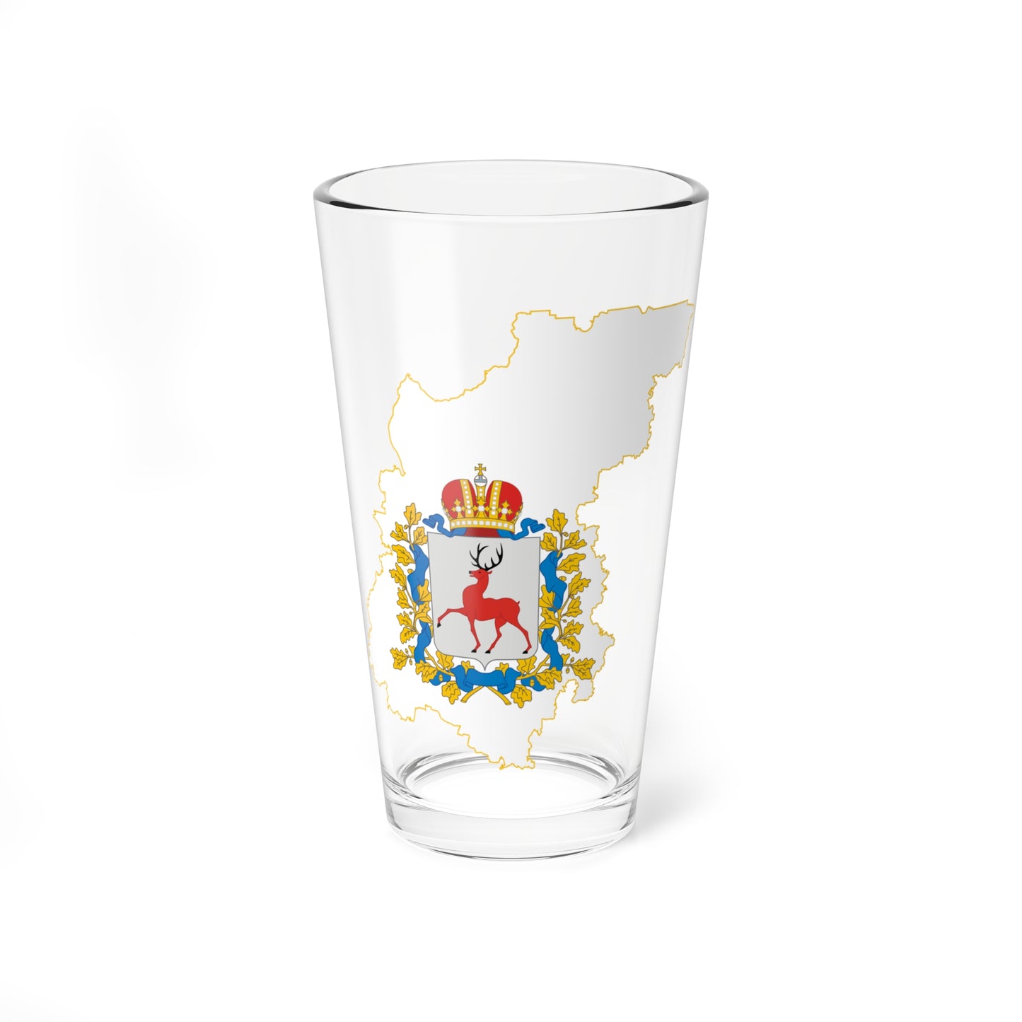 Flag-map of Nizhny Novgorod Oblast (Russia) Pint Glass 16oz